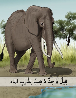 فيل واحد ذاهب لشرب الماء