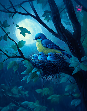 عصافير تحت المطر